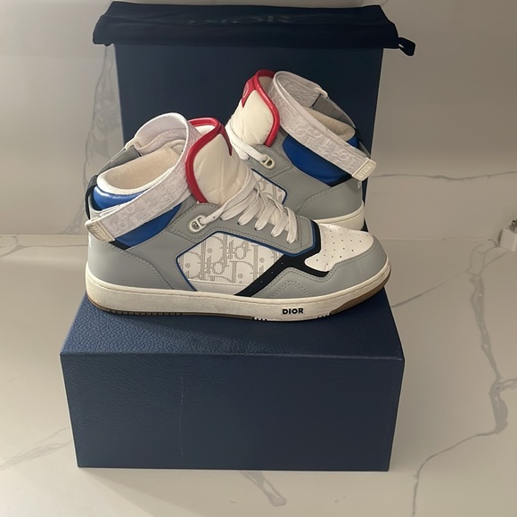 Christian Dior B27 High Top 'Dior Oblique Galaxy - Grey Blue' - Picture 2 of 8